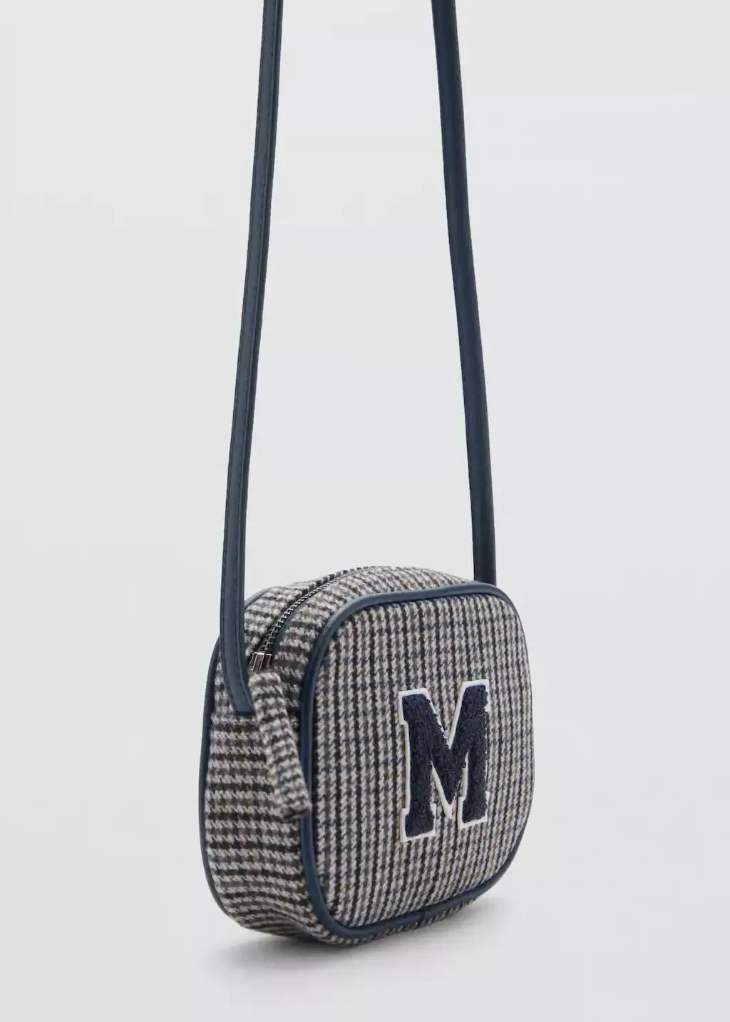 GREY Houndstooth pattern contrast bag, Kids Girl, Grey, large image number 0