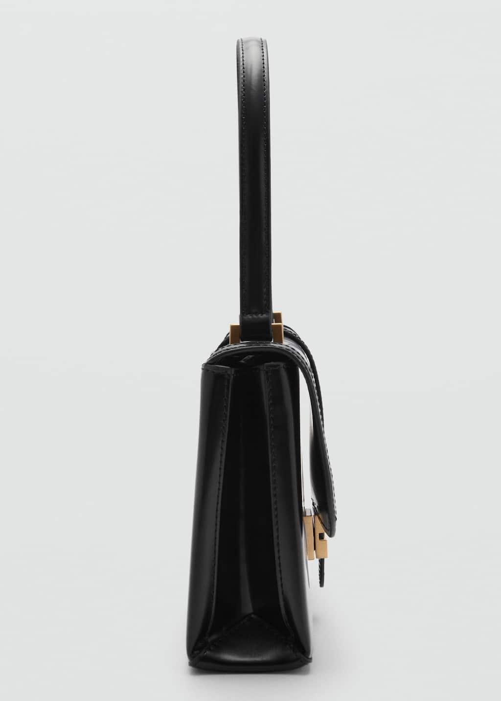 Black 100% Leather Bag With Flap, 0201_99, large image number 1