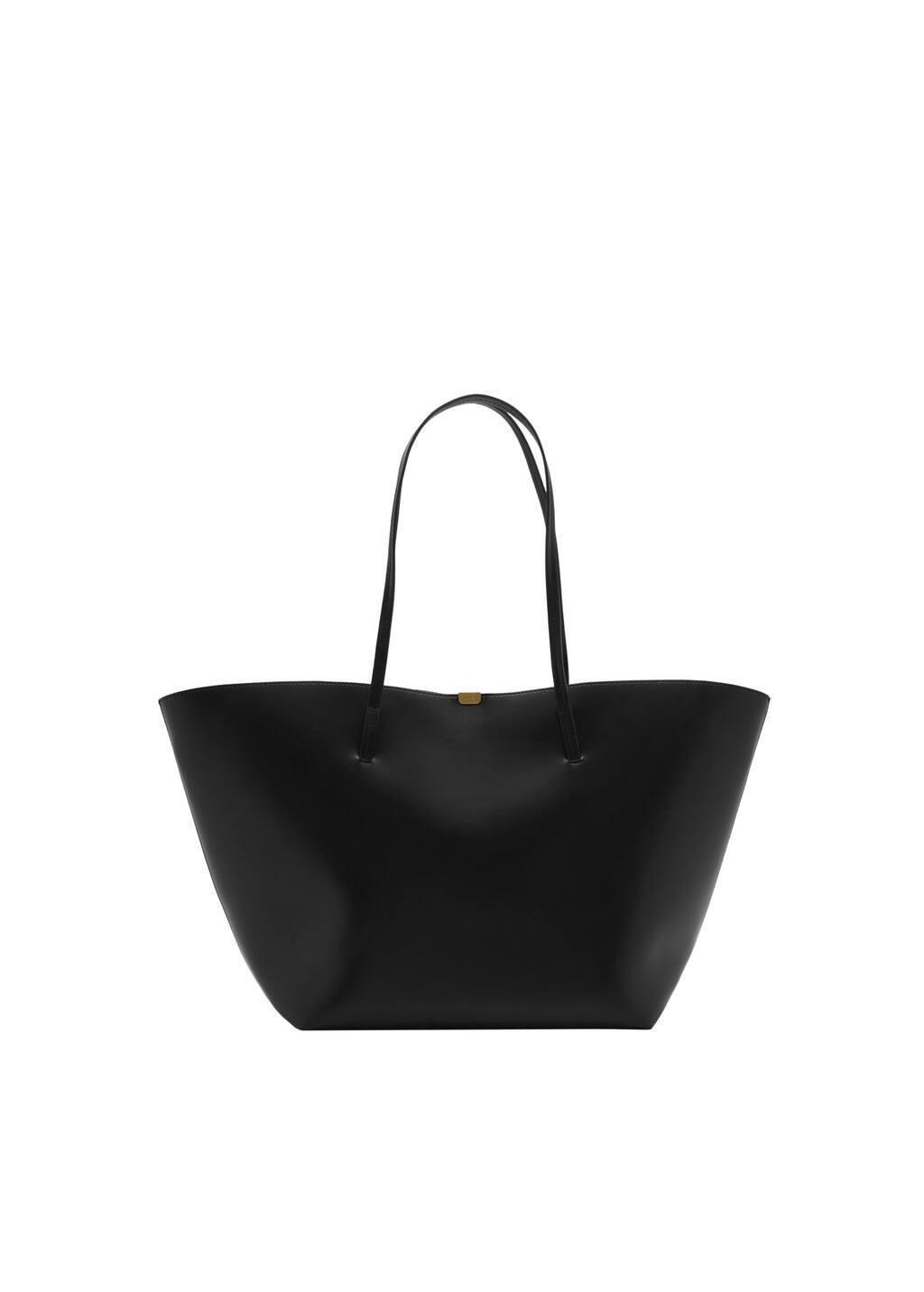 Black Metal Detail Shopper Bag, Black, large image number 3