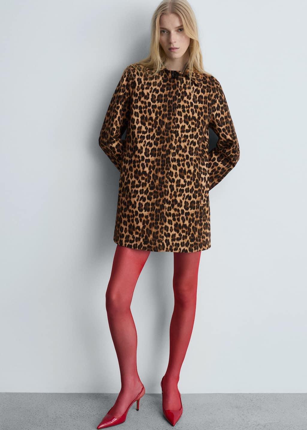 Leopard coat mango shop