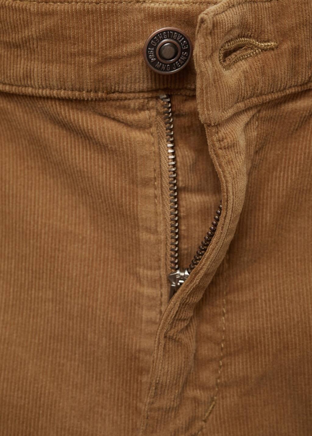Brown Flare Crop Corduroy Pants, , large image number 2