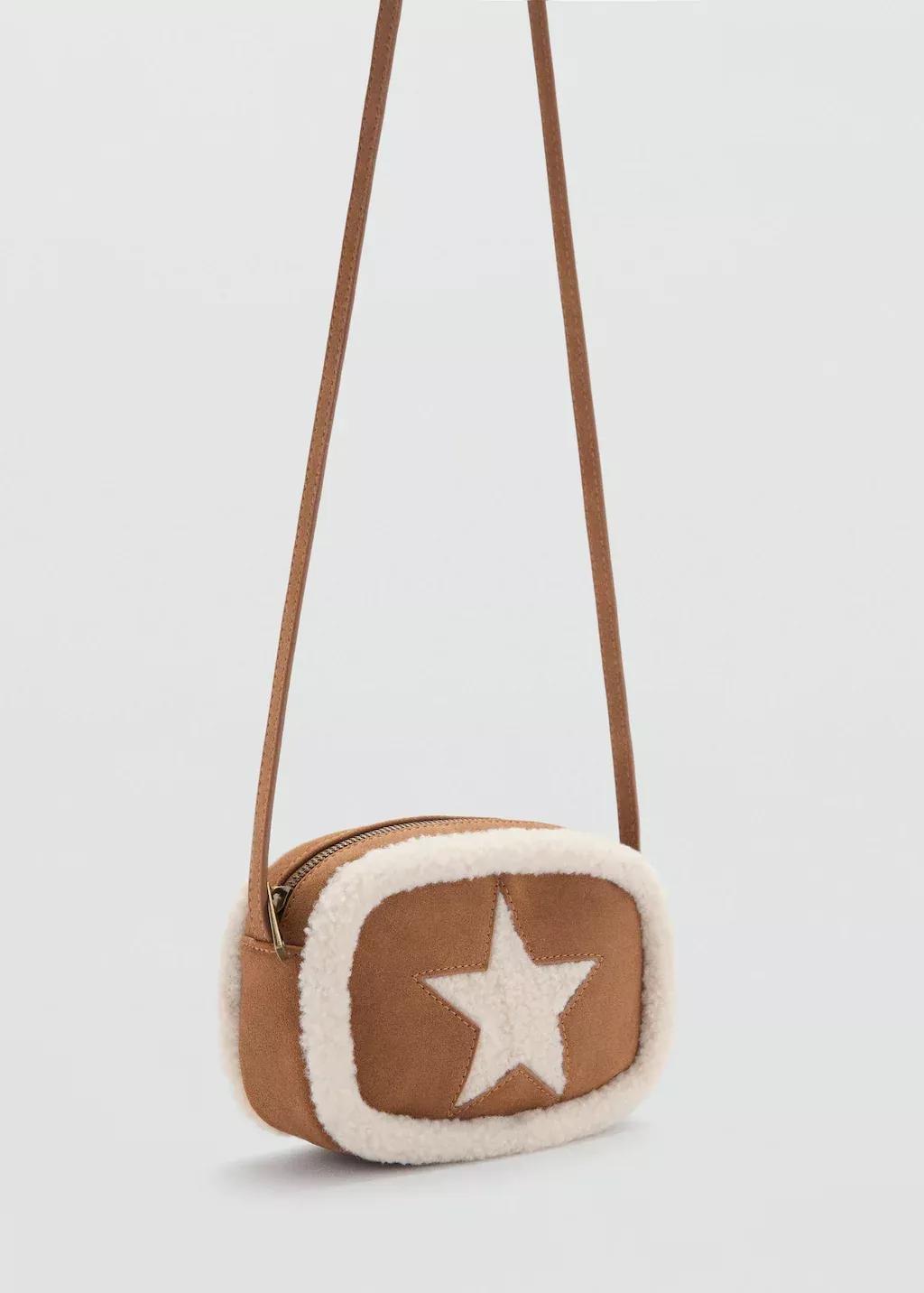 Brown Shearling Star Bag, Kids Girl, Medium Brown, large image number 0