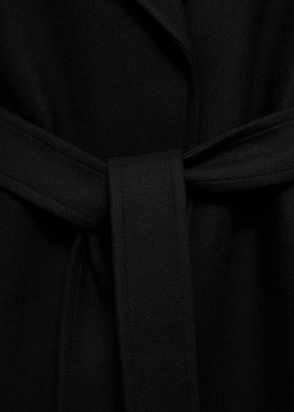 Black Maxi Lapel Manteco Wool Coat, , large image number 2