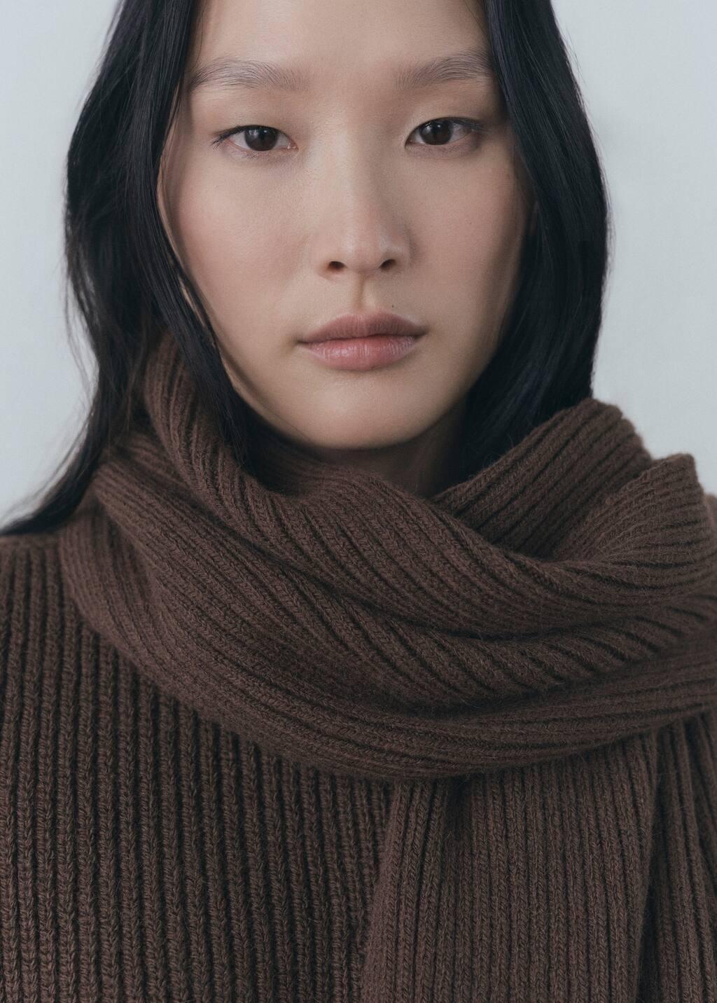 Brown Cape Scarf Buttons, Dark Brown, large image number 2