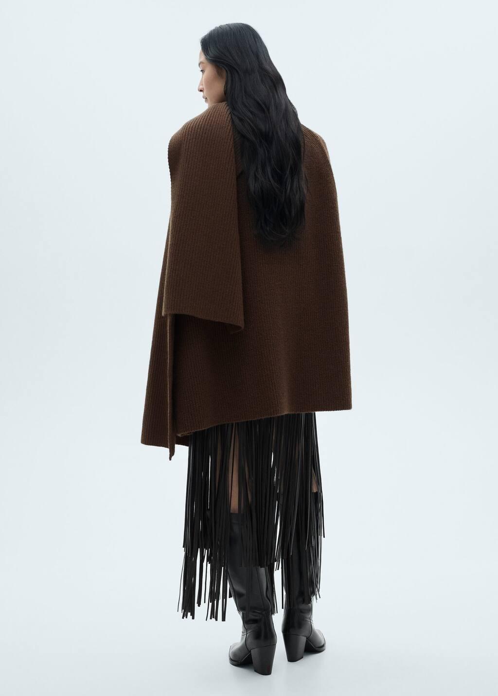 Brown Cape Scarf Buttons, Dark Brown, large image number 6
