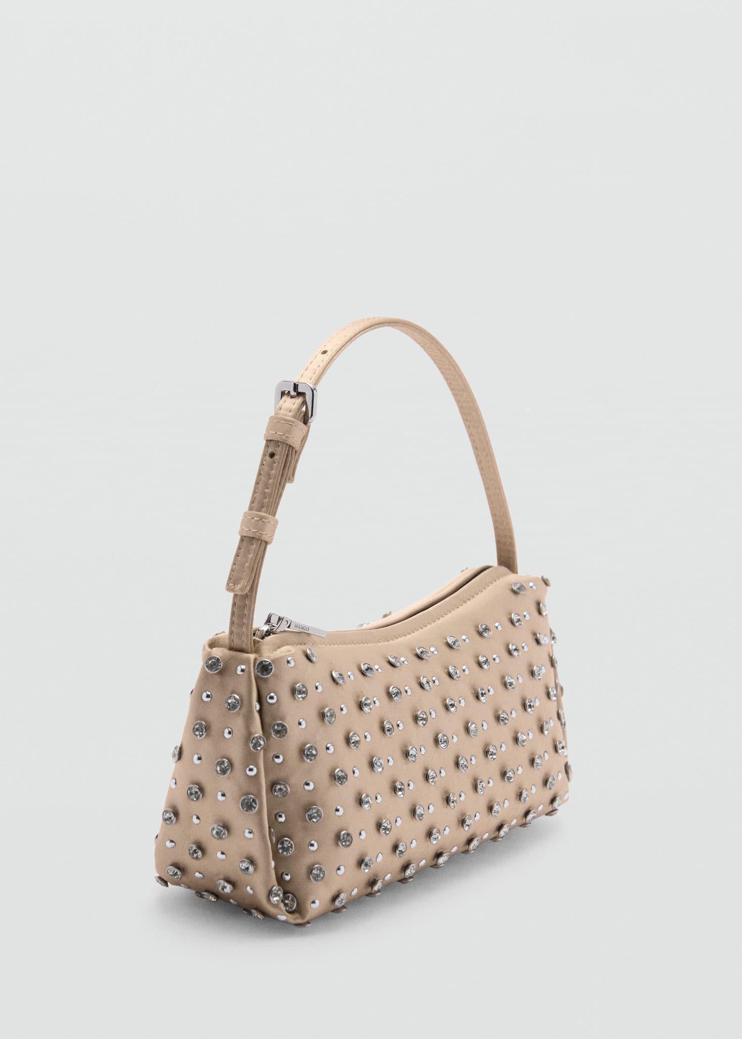 Gold Beaded Shoulder Bag, Gold, large image number 0