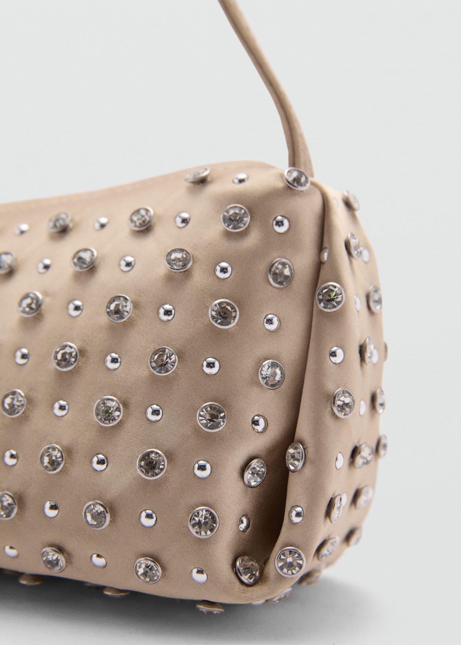 Gold Beaded Shoulder Bag, Gold, large image number 2