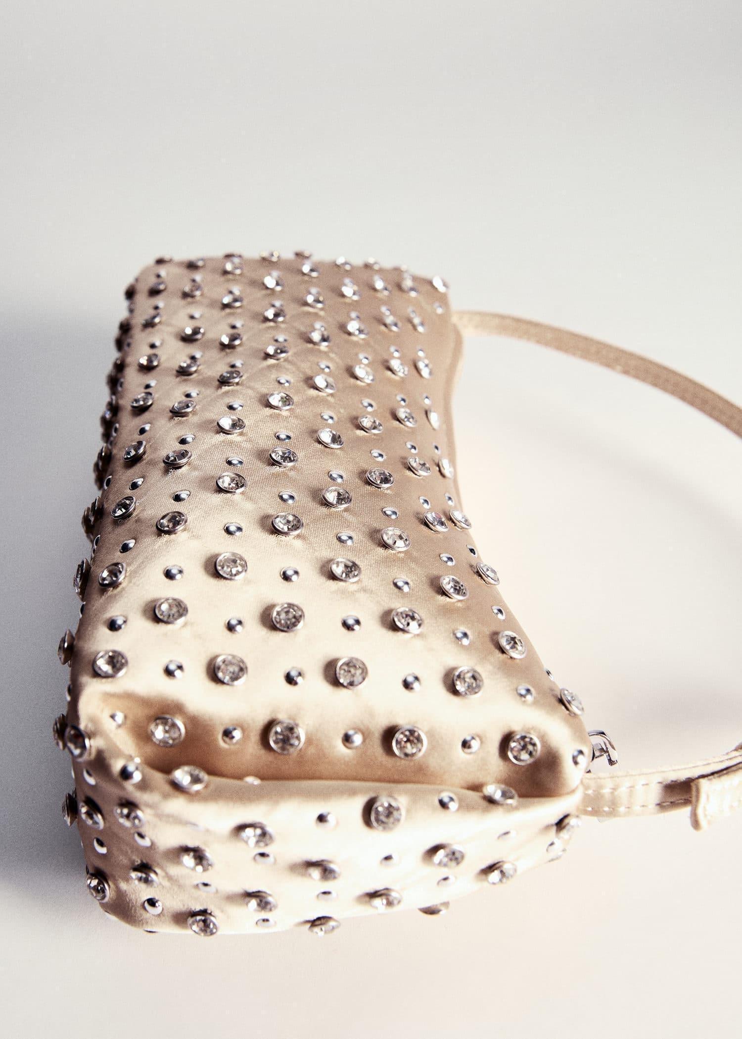Gold Beaded Shoulder Bag, Gold, large image number 5