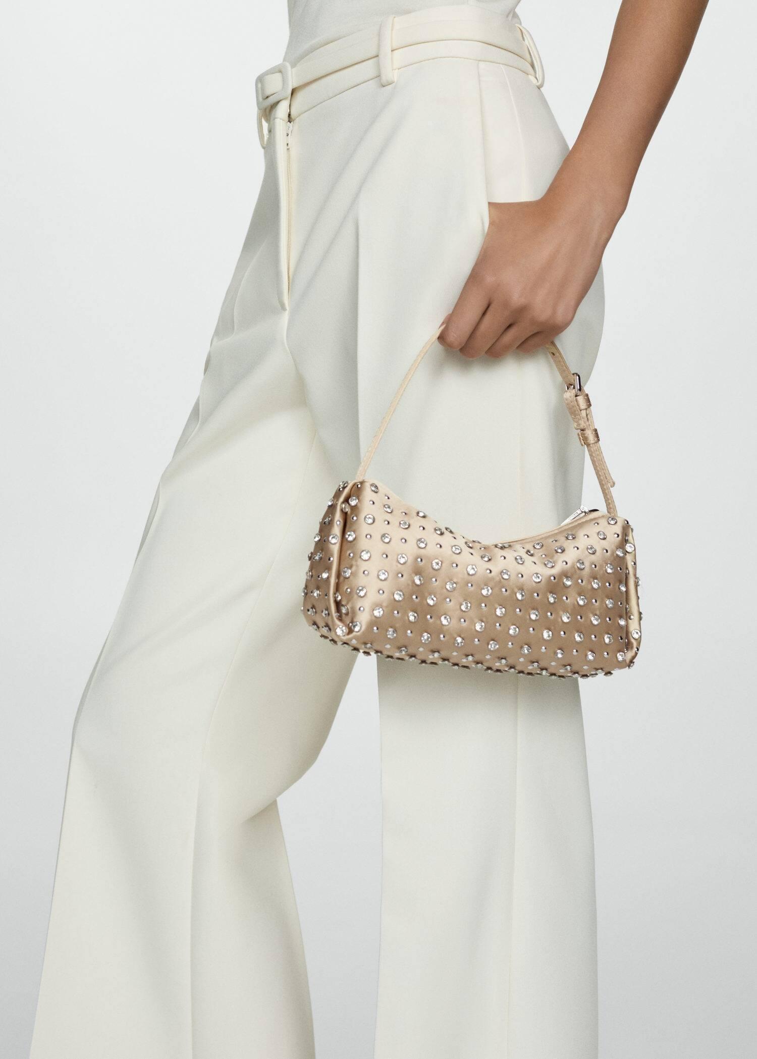 Gold Beaded Shoulder Bag, Gold, large image number 6
