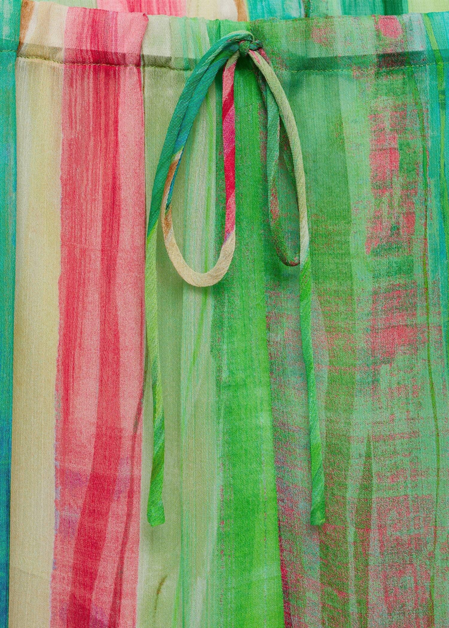 Green Semi-Transparent Printed Trousers, , large image number 4