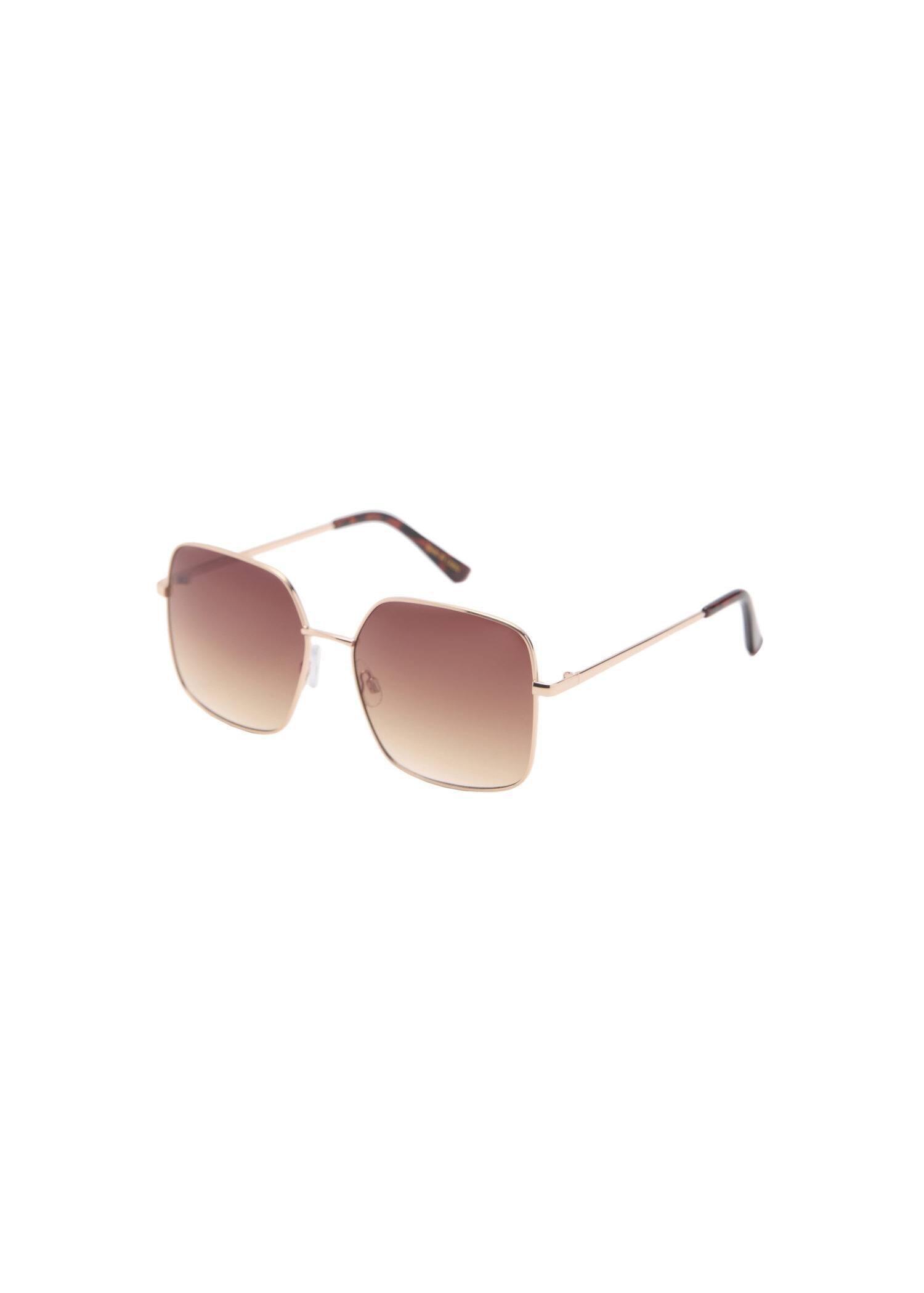 Gold Metallic Frame Sunglasses, Gold, large image number 3