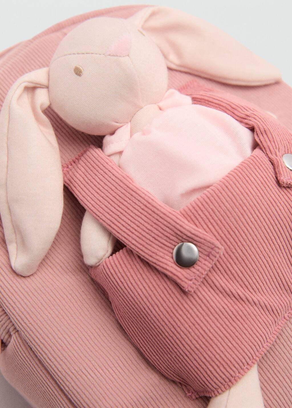 Pink Lt-Pastel Rabbit Toy Backpack, Baby Girl, Light-Pastel Pink, large image number 1