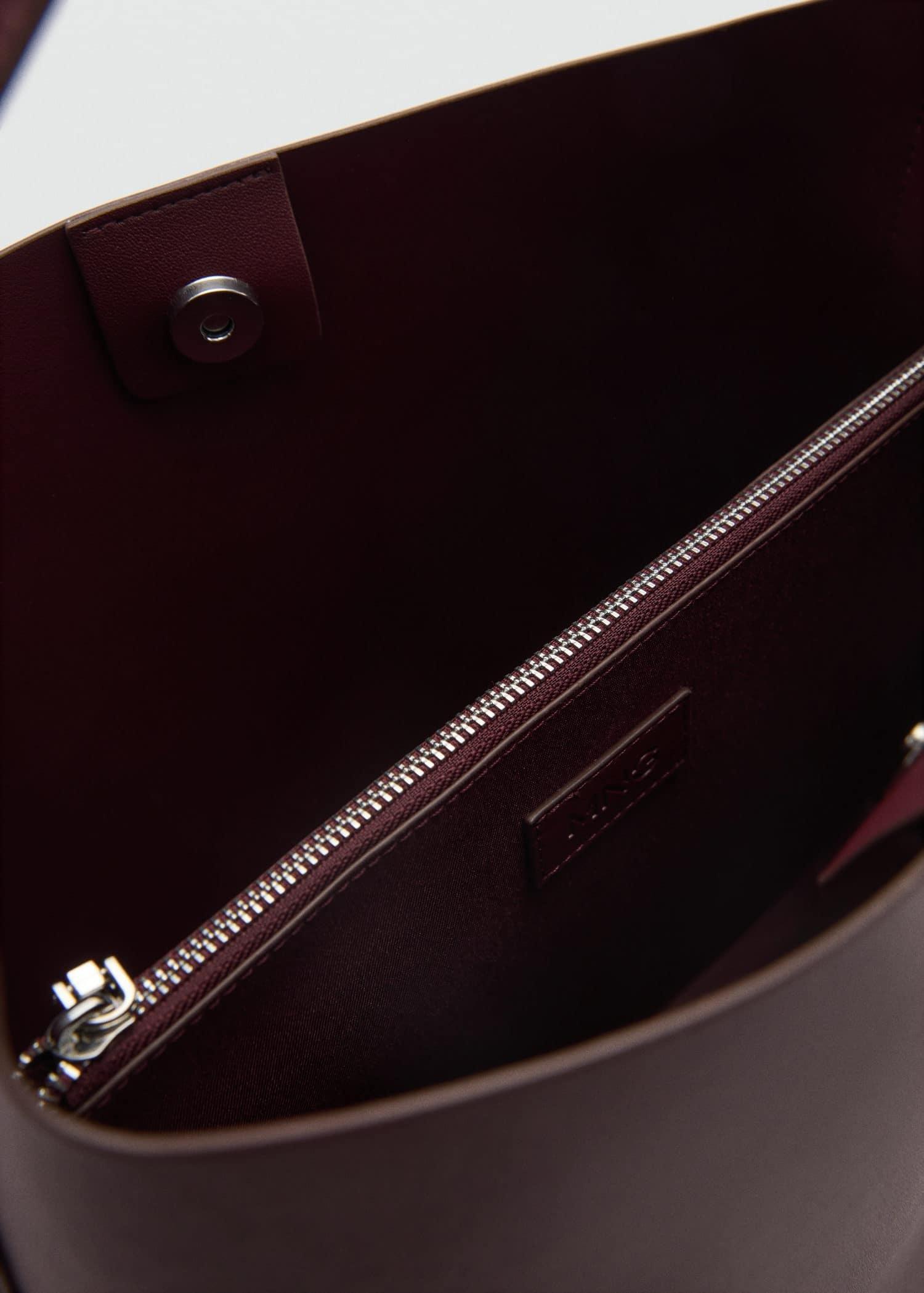 Red Shopper Bag With Buckle, Dark Red, large image number 2