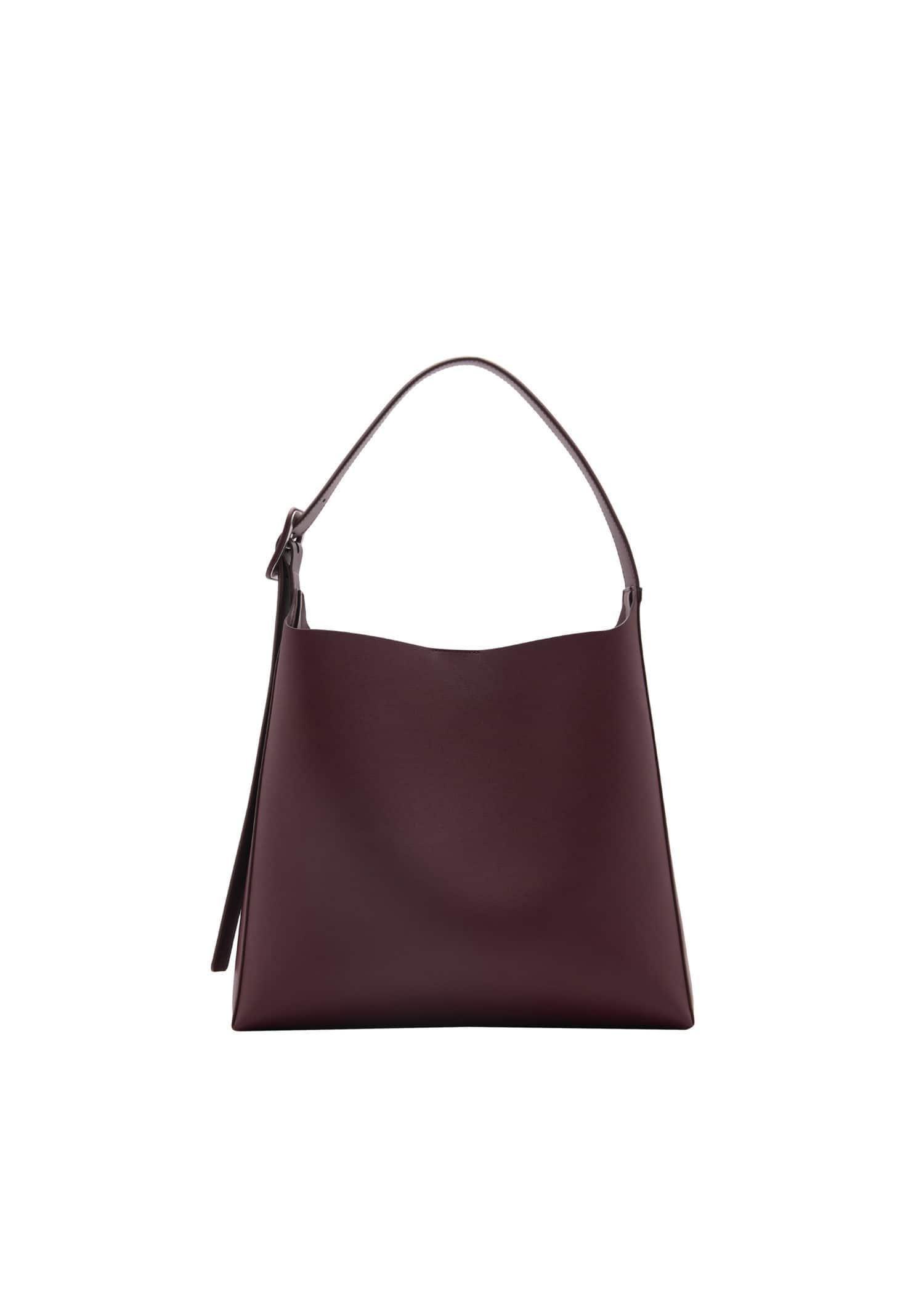 Red Shopper Bag With Buckle, Dark Red, large image number 3