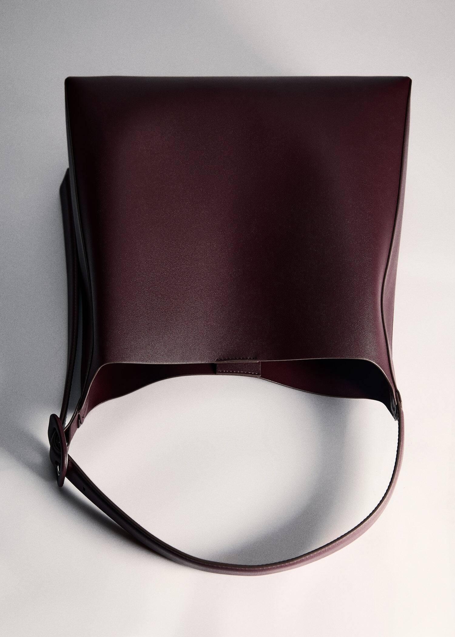 Red Shopper Bag With Buckle, Dark Red, large image number 4