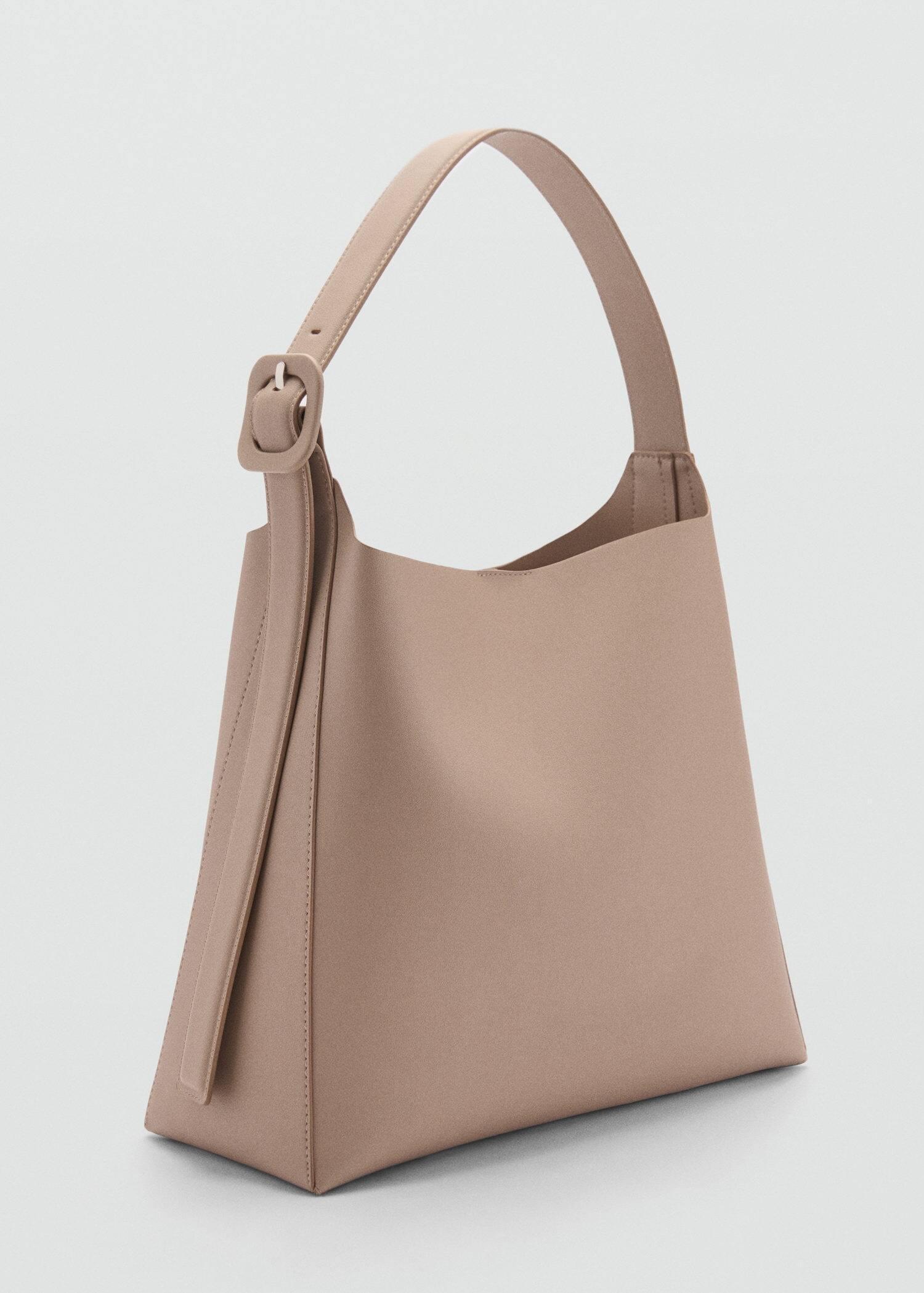 Brown Lt Pastel Shopper Bag With Buckle, Light Pastel Brown, large image number 0