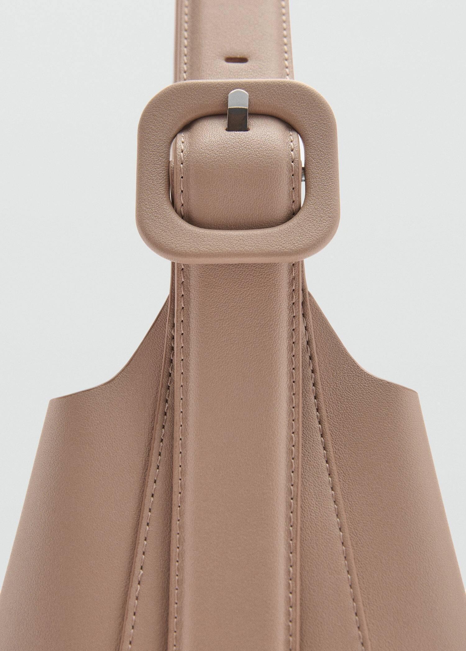 Brown Lt Pastel Shopper Bag With Buckle, Light Pastel Brown, large image number 1