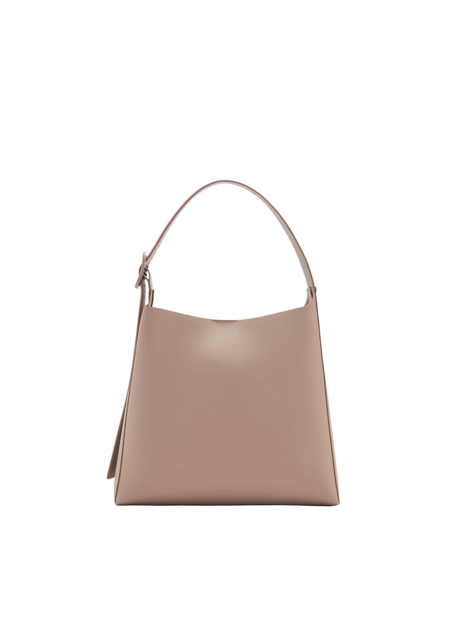 Brown Lt Pastel Shopper Bag With Buckle, Light Pastel Brown, large image number 3