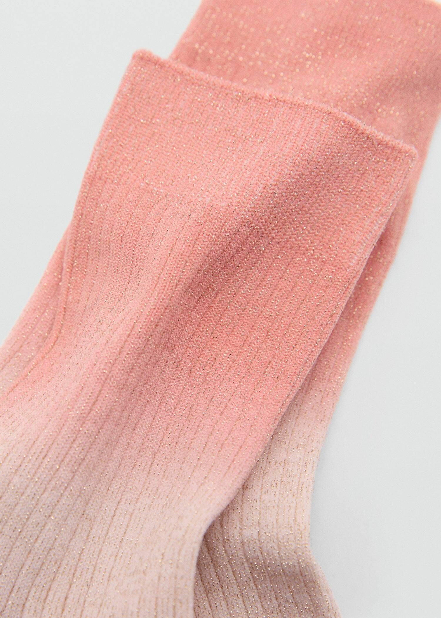 Orange Lt-Pastel Lurex Degraded Socks, Light-Pastel Orange, large image number 0