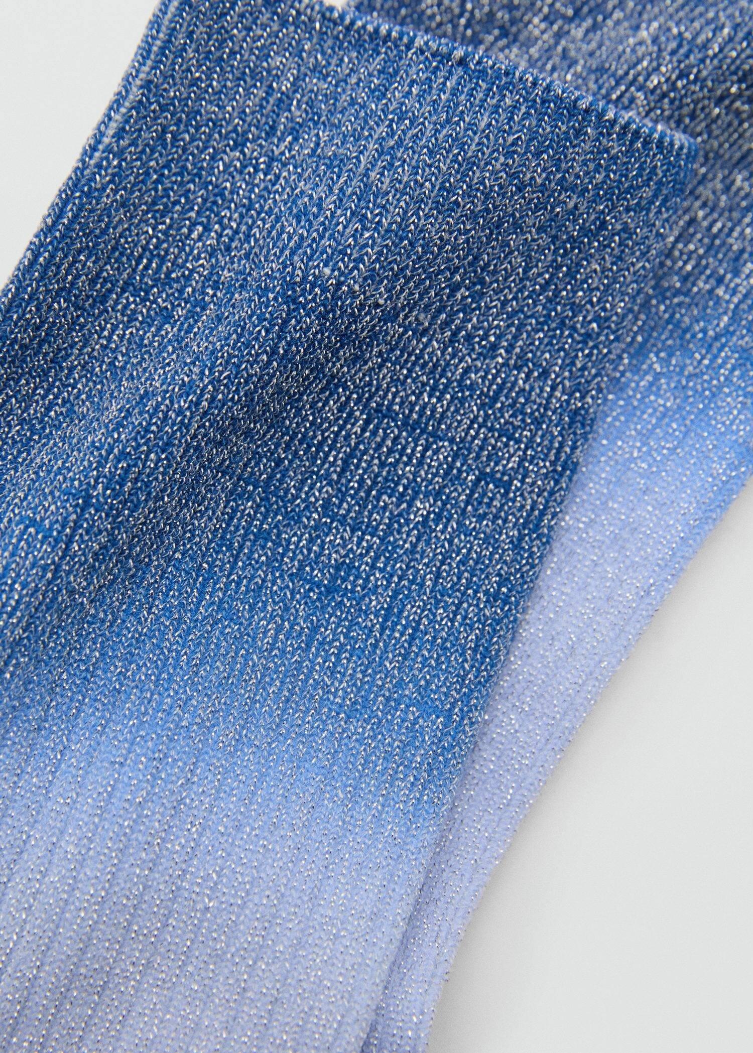 Blue Lurex Degraded Socks, Medium Blue, large image number 0