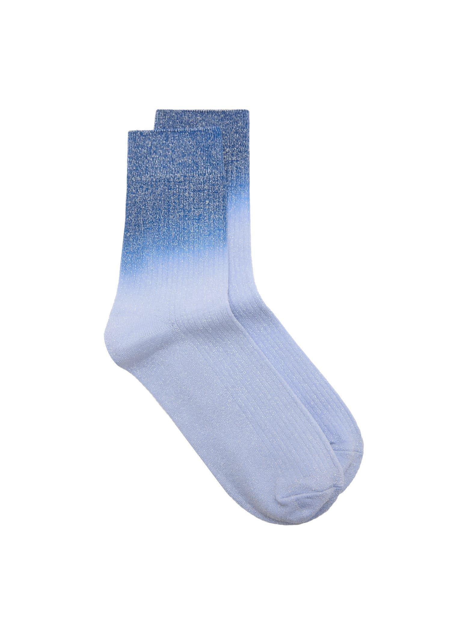 Blue Lurex Degraded Socks, Medium Blue, large image number 1