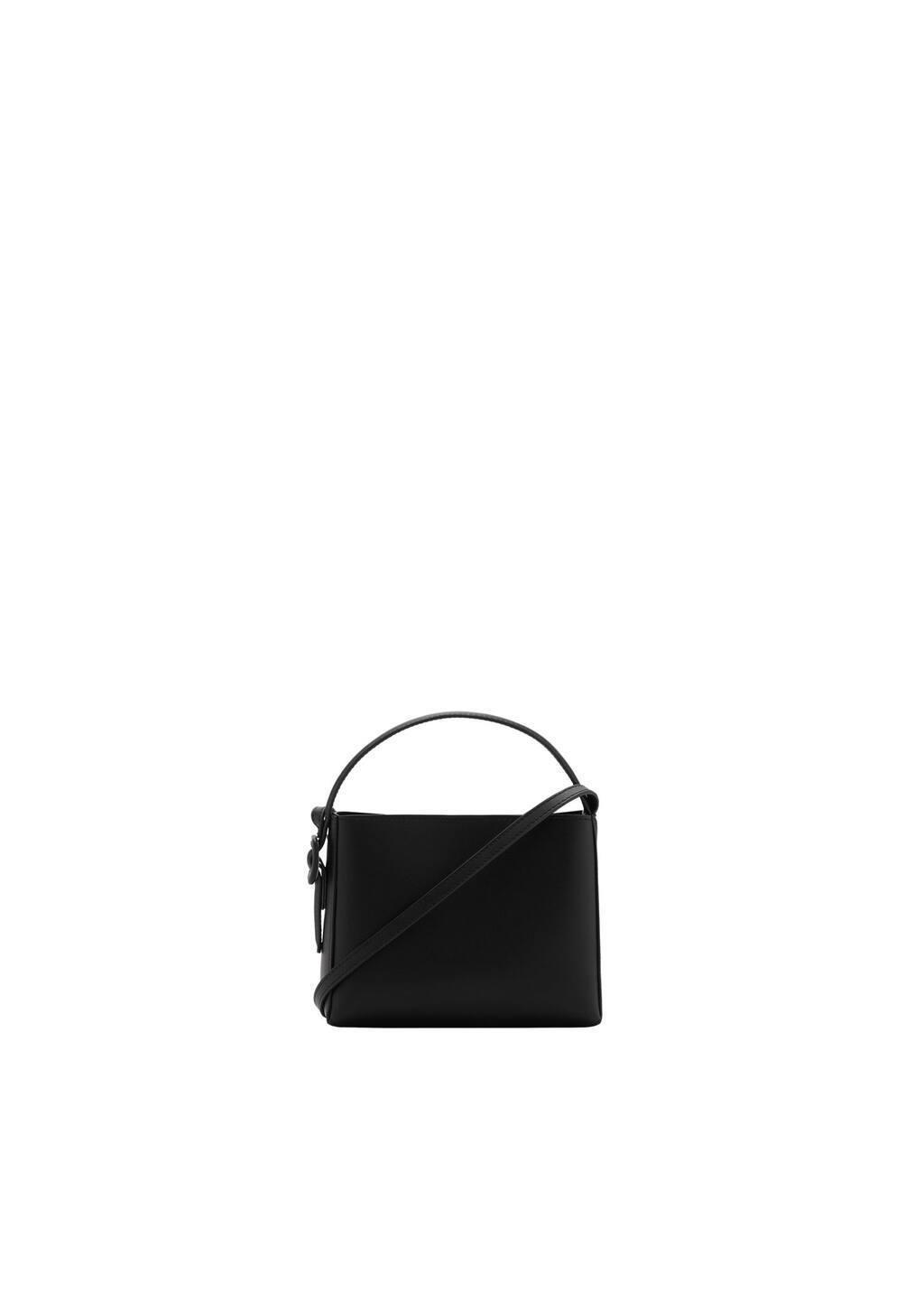 Black Shopper Bag With Buckle, Black, large image number 3
