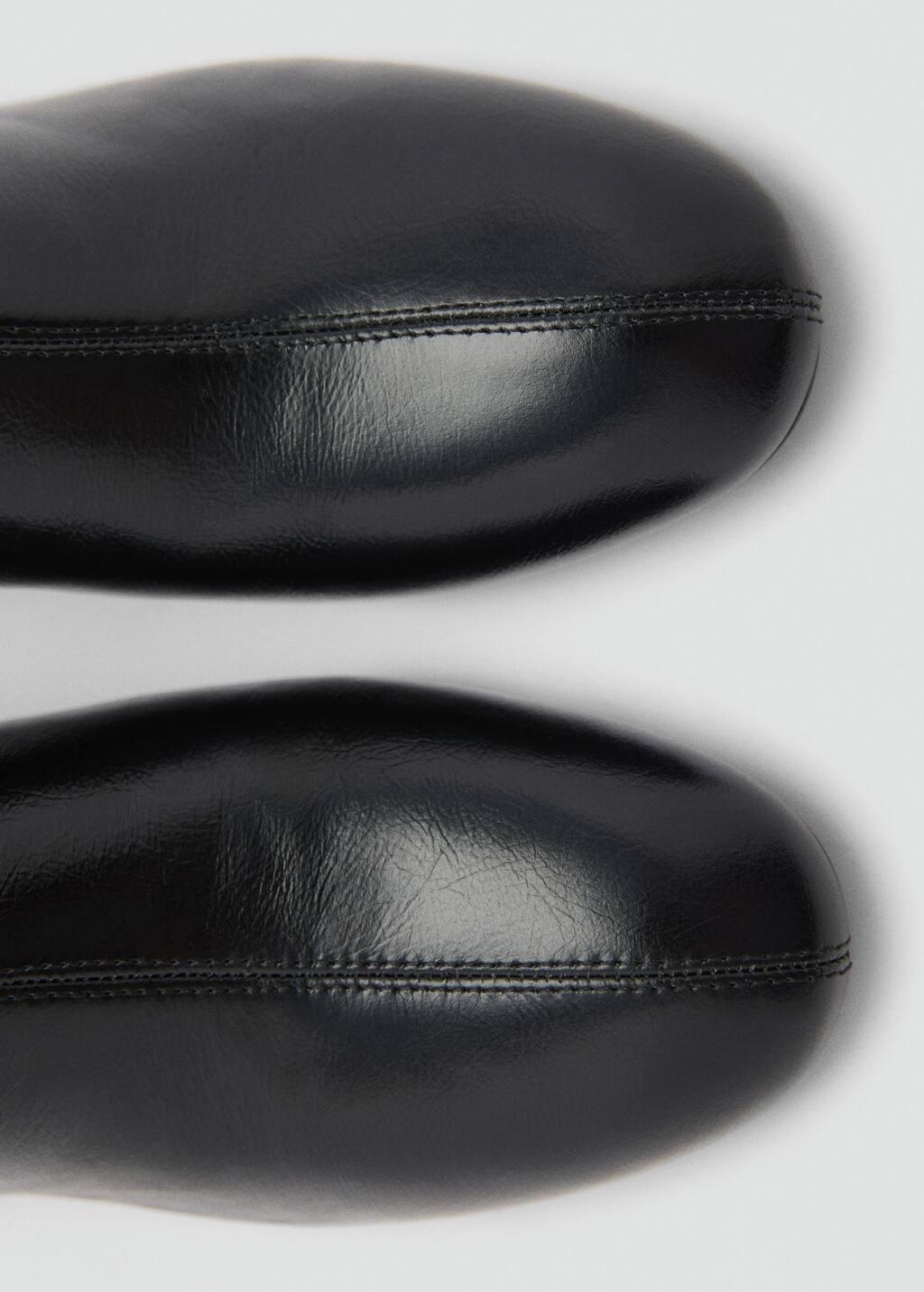 Black Zipped Leather Ankle Boots, , large image number 2