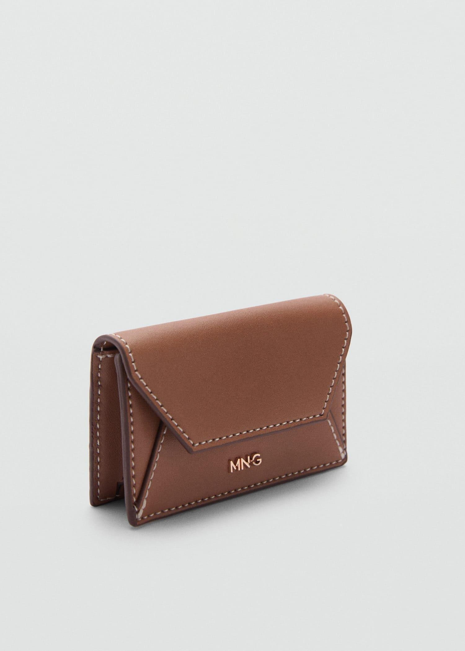 Brown Decorative Stitching Coin Purse, Medium Brown, large image number 0