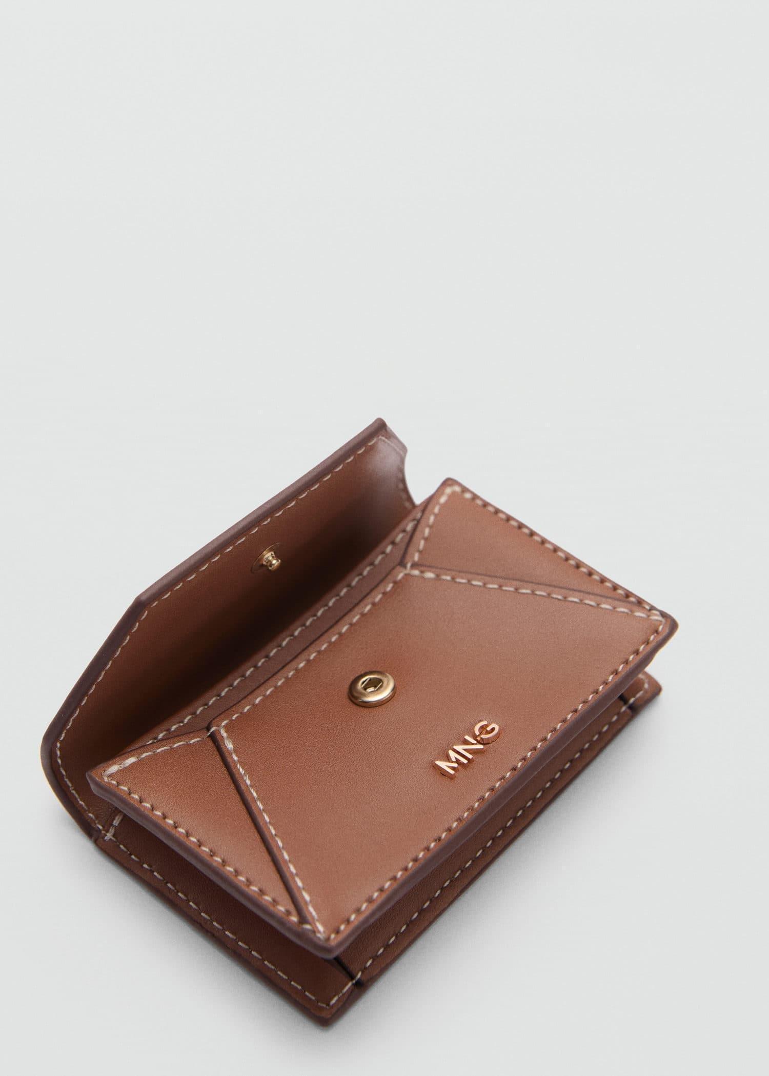 Brown Decorative Stitching Coin Purse, Medium Brown, large image number 1