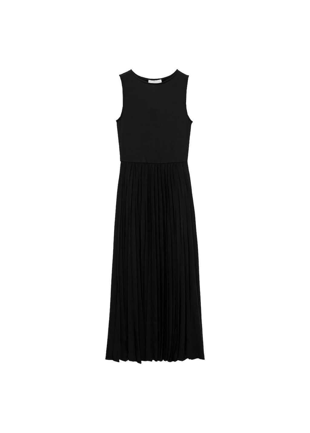 Black Pleated Midi Dress, , large image number 2