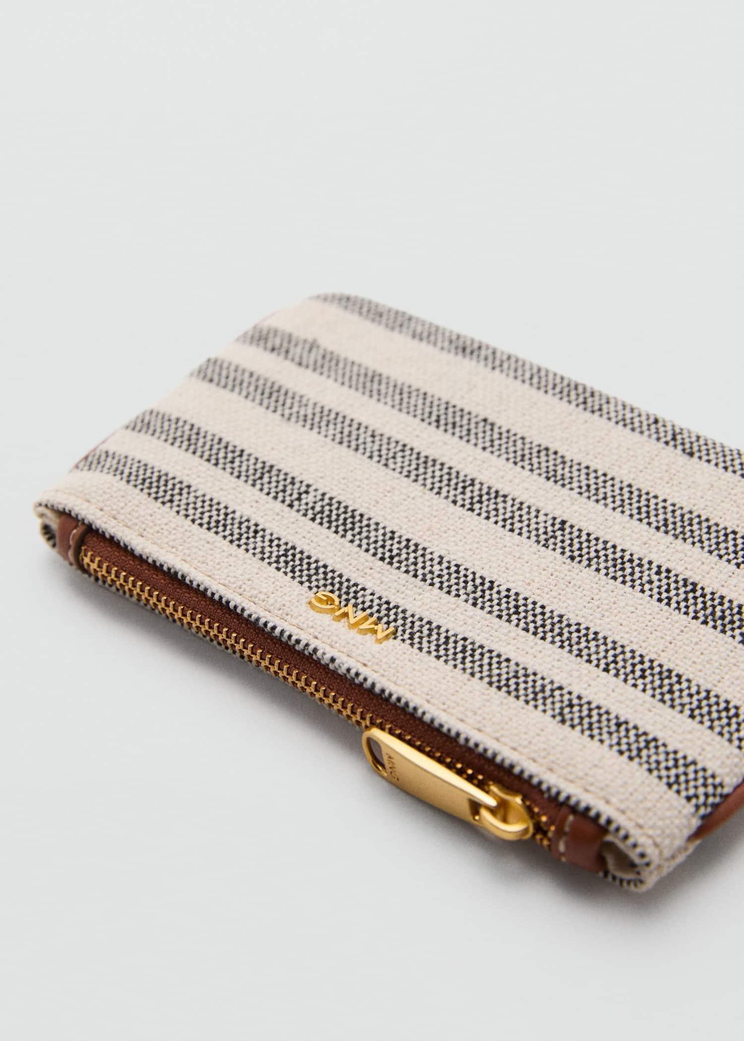Brown Stripe-Print Wallet, 0201_CU, large image number 1