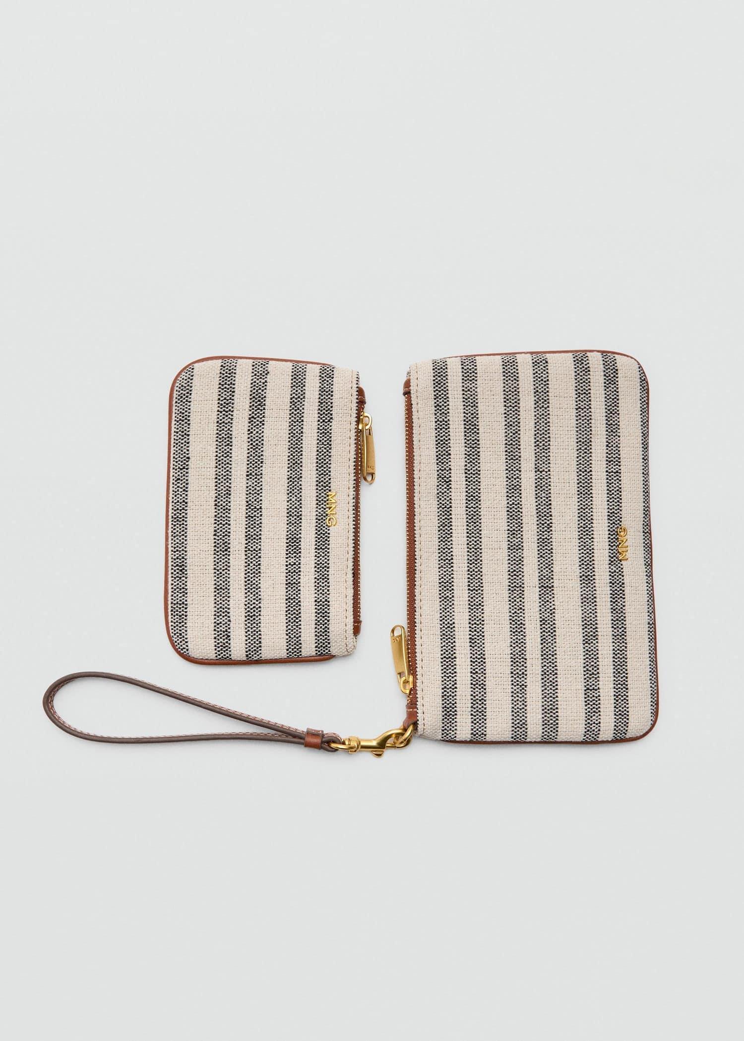 Brown Stripe-Print Wallet, 0201_CU, large image number 2