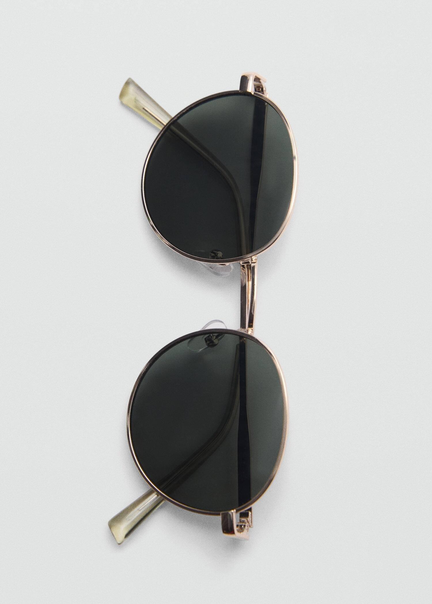 Gold Round Metal Sunglasses, Gold, large image number 2