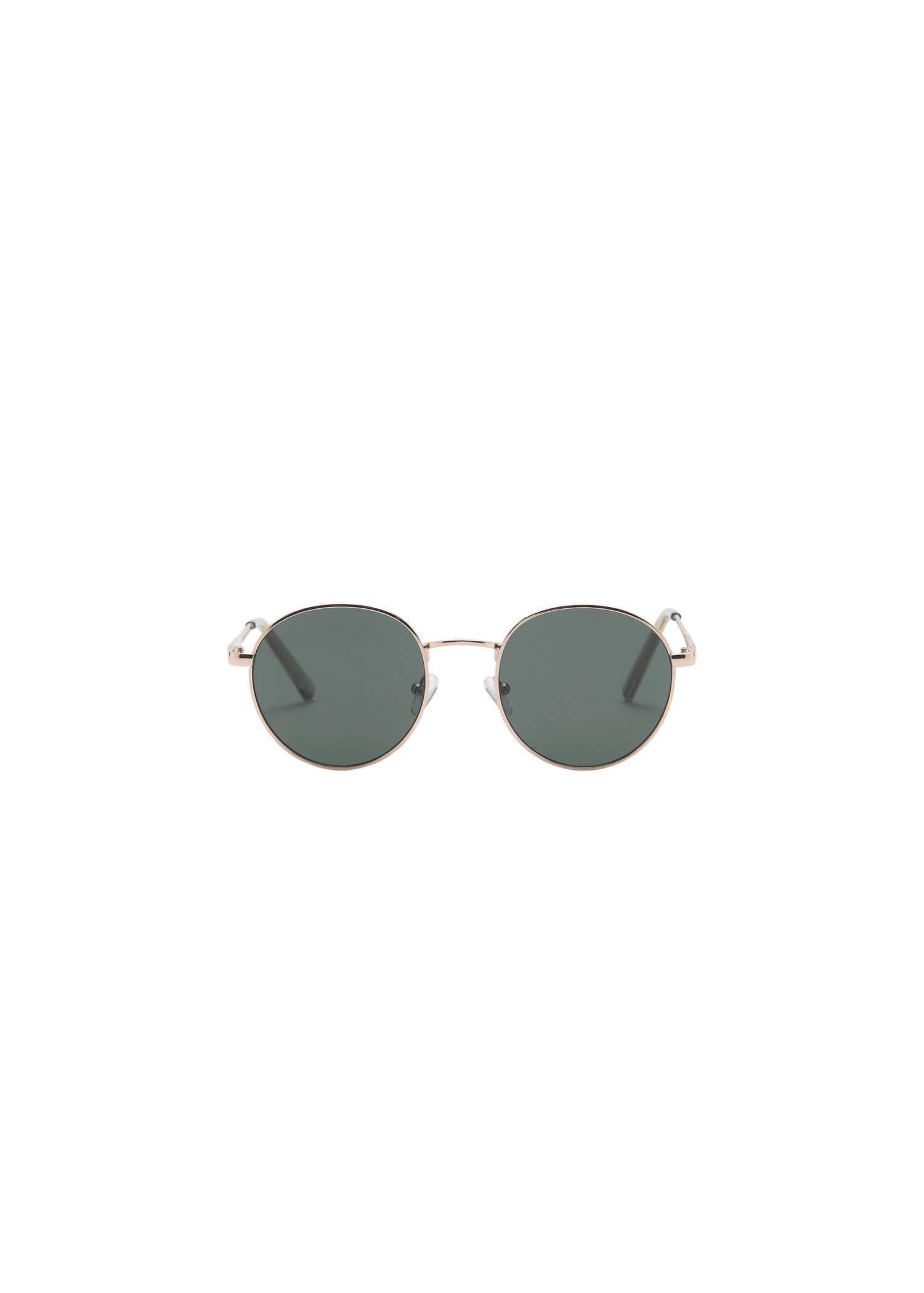 Gold Round Metal Sunglasses, Gold, large image number 3