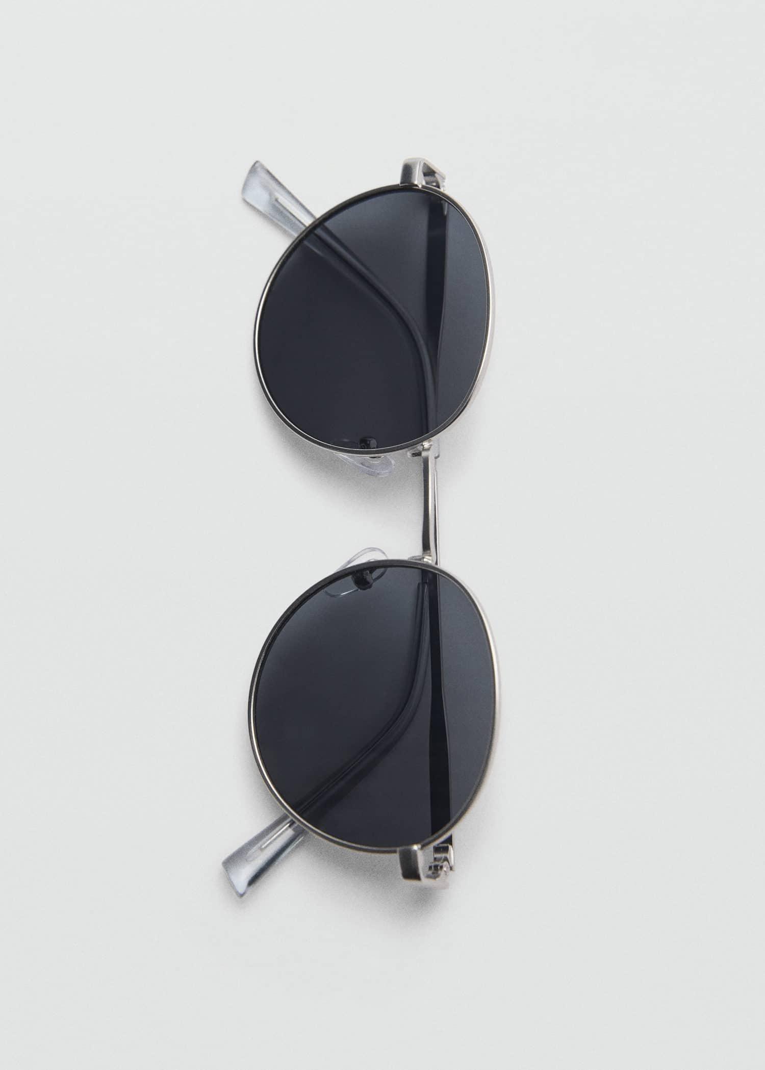 Silver Round Metal Sunglasses, Silver, large image number 2