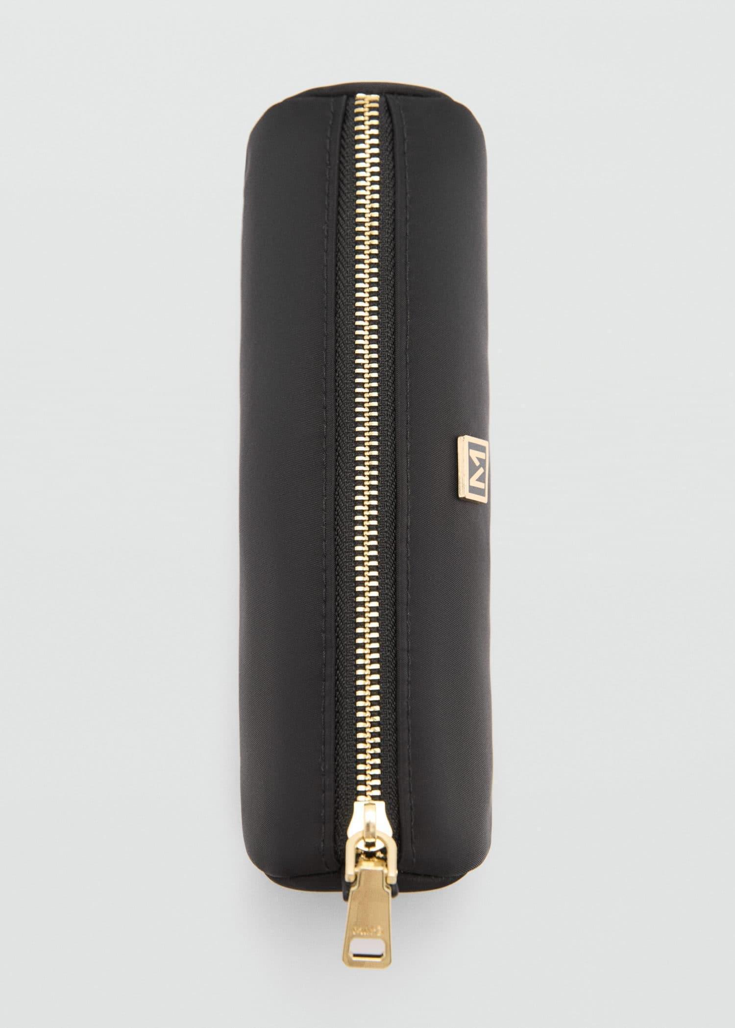 Black Logo Zipped Pencil Case, Black, large image number 1