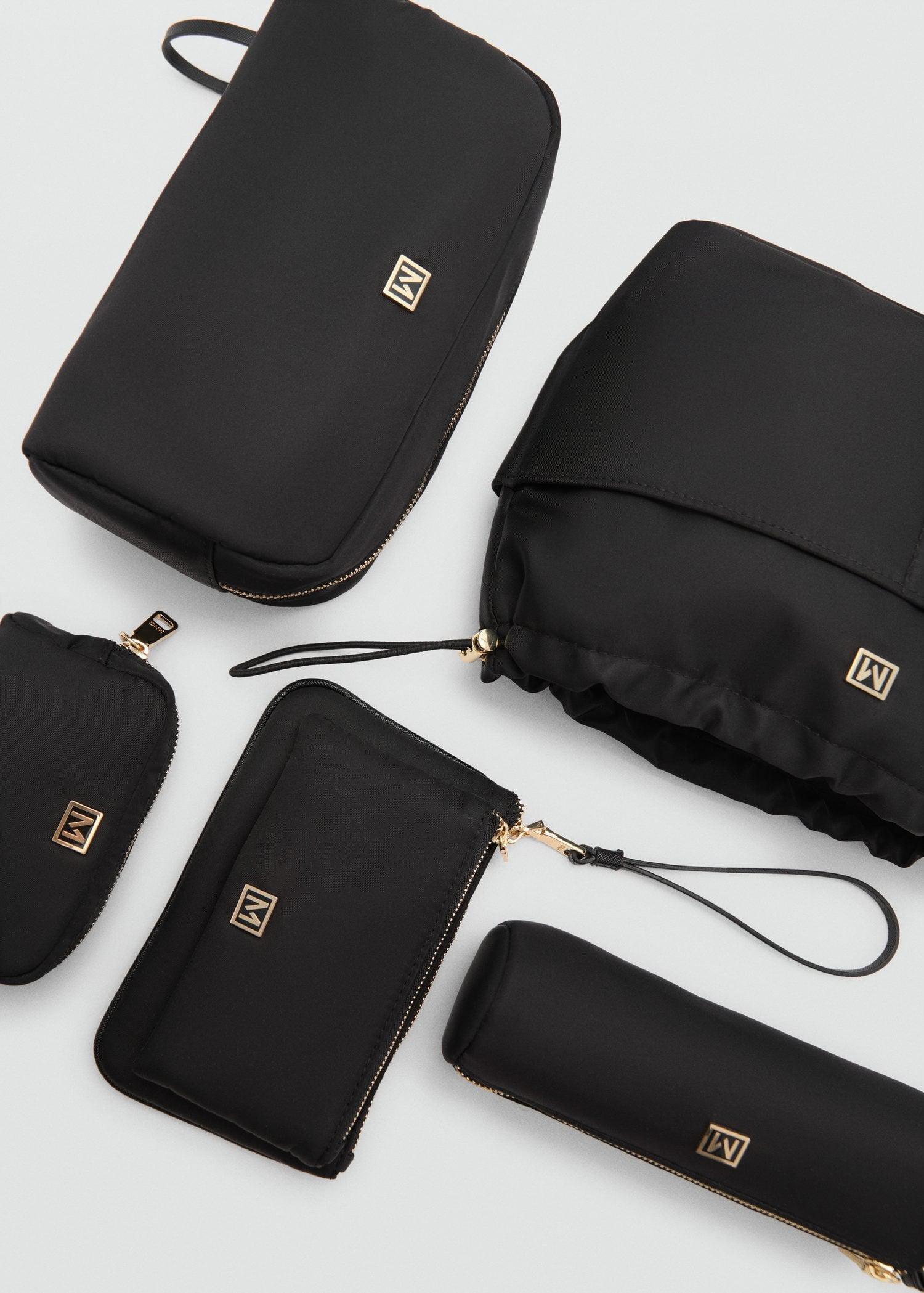 Black Logo Zipped Pencil Case, Black, large image number 2