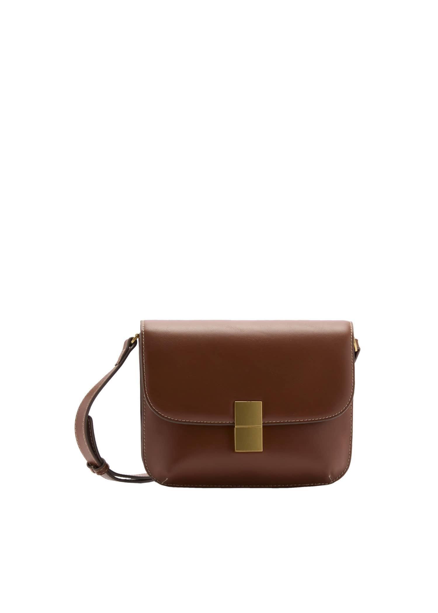 Brown Crossbody Bag With Metal Closure, Medium Brown, large image number 3