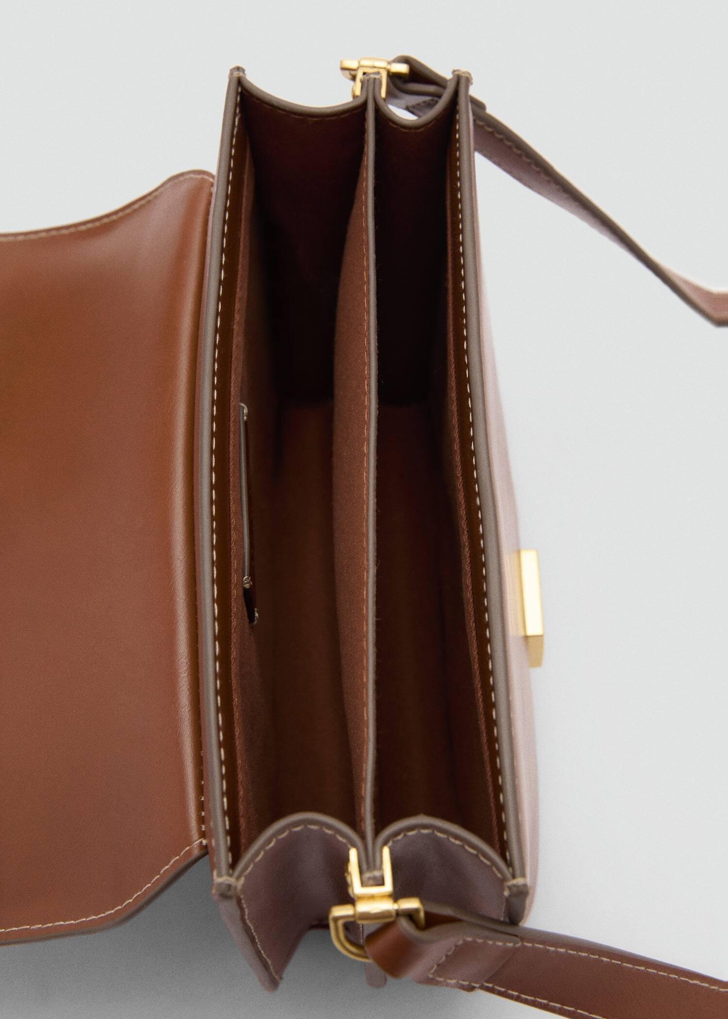 Brown Crossbody Bag With Metal Closure, Medium Brown, large image number 4