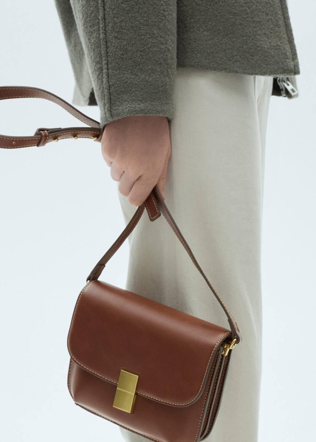 Brown Crossbody Bag With Metal Closure, Medium Brown, large image number 5
