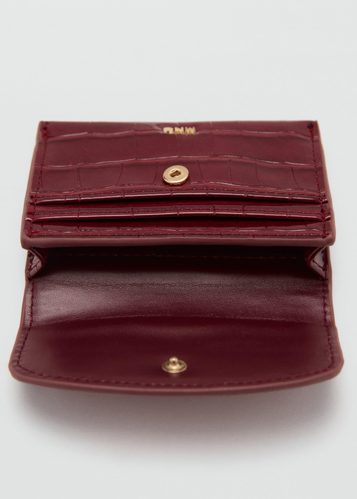 Red Crocodile-Effect Purse, Dark Red, large image number 0