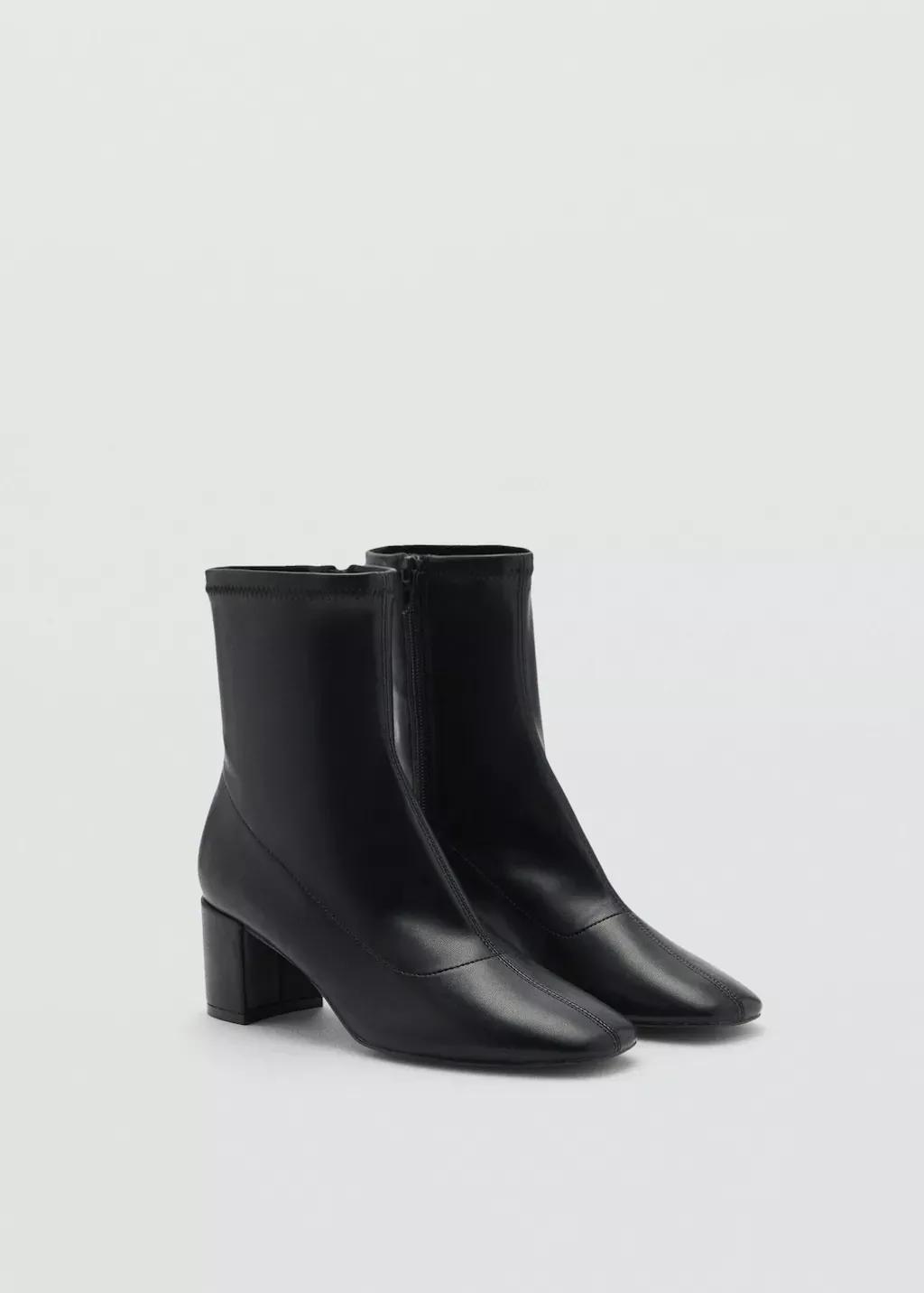 Black Block-Heel Ankle Boots, , large image number 0