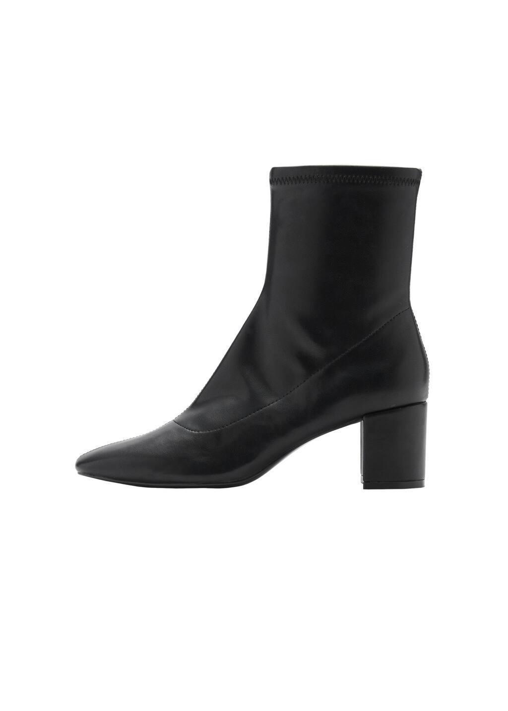 Black Block-Heel Ankle Boots, , large image number 3