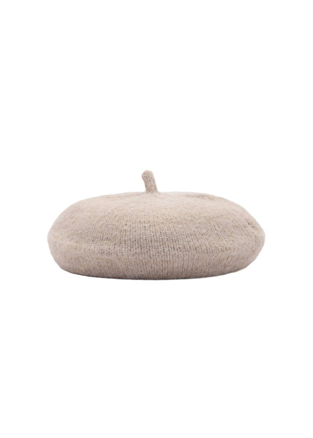 Brown Striped Beret, Medium Brown, large image number 1