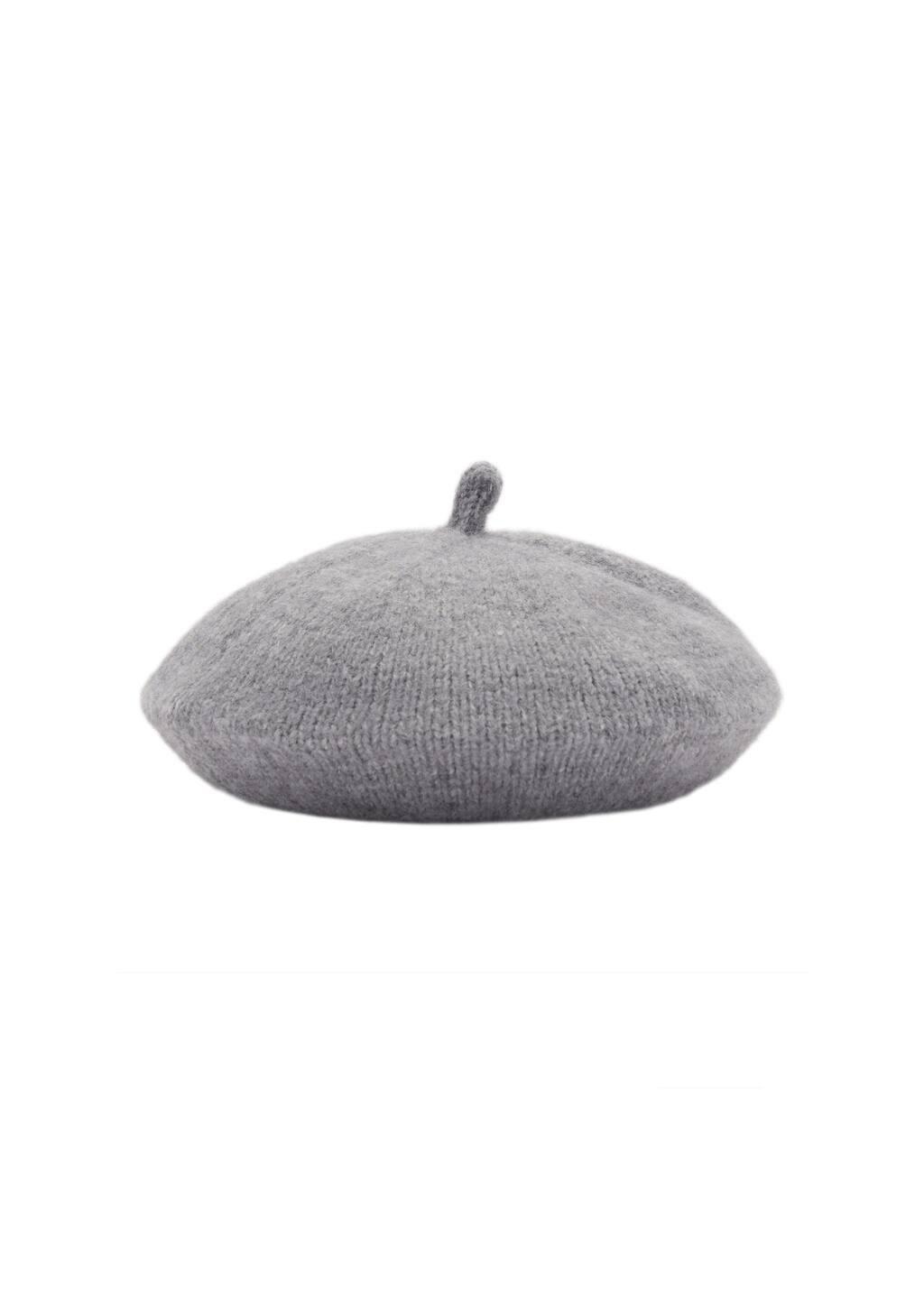 Grey Striped Beret, Medium Grey, large image number 1
