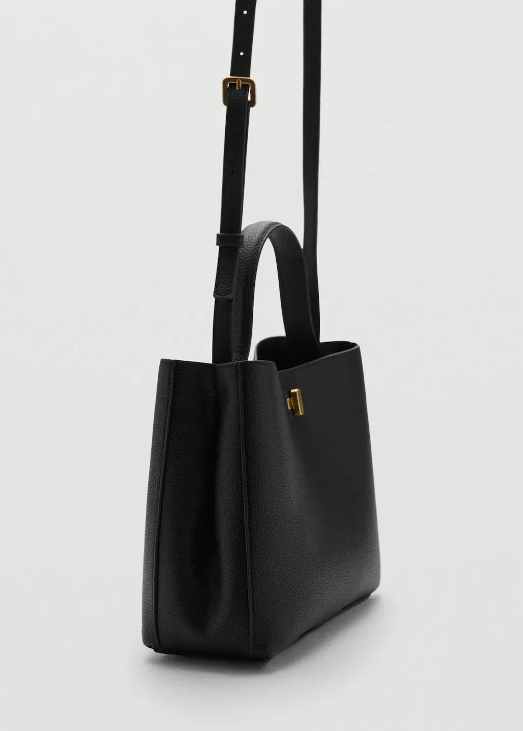 Black Crossbody Bag With Double Handle, Black, large image number 0