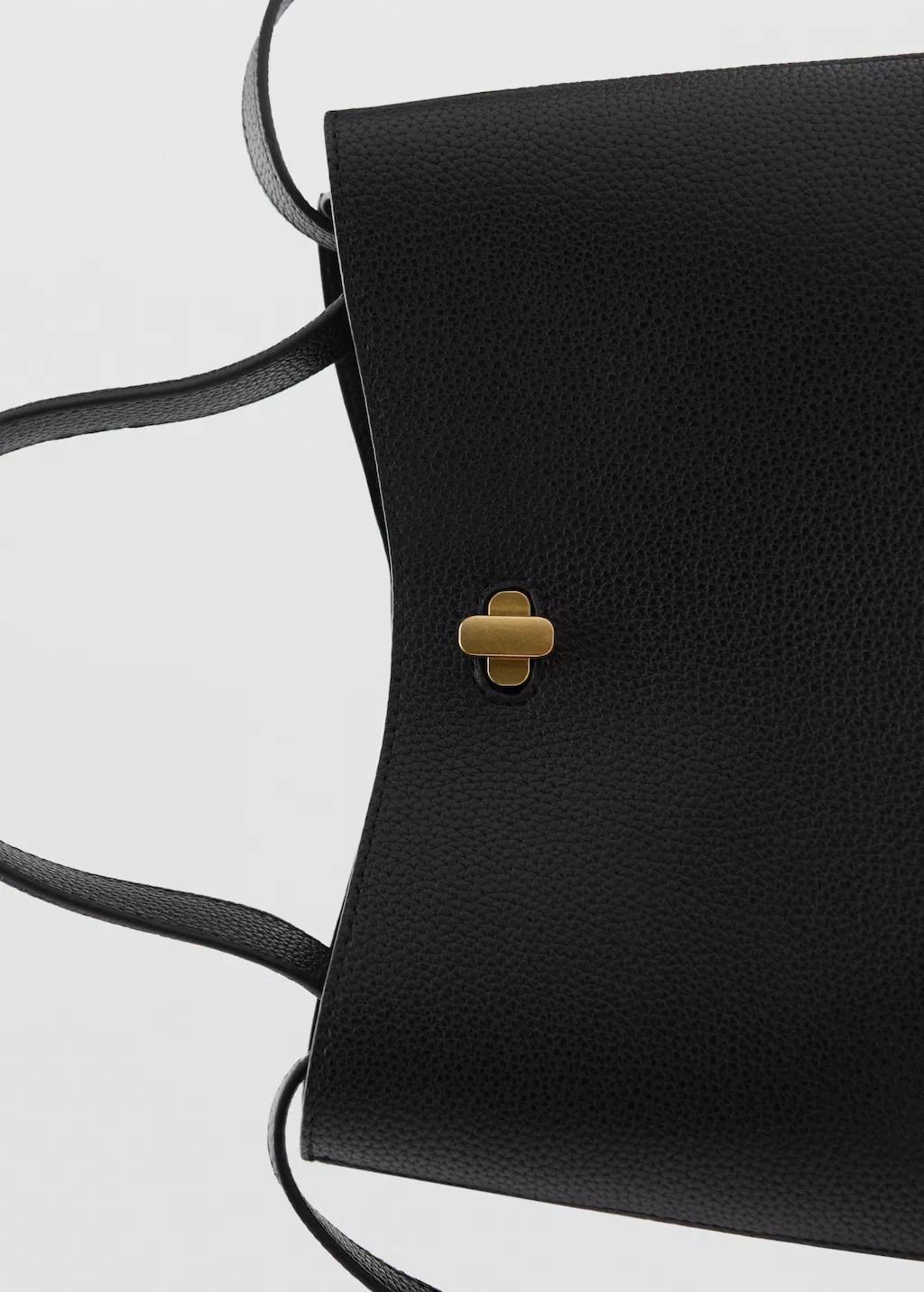 Black Crossbody Bag With Double Handle, Black, large image number 1