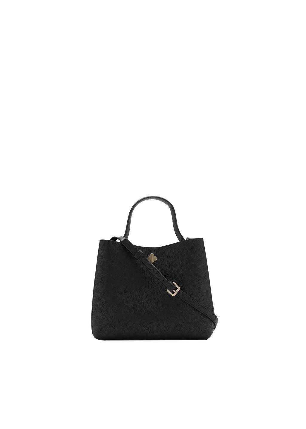 Black Crossbody Bag With Double Handle, Black, large image number 3