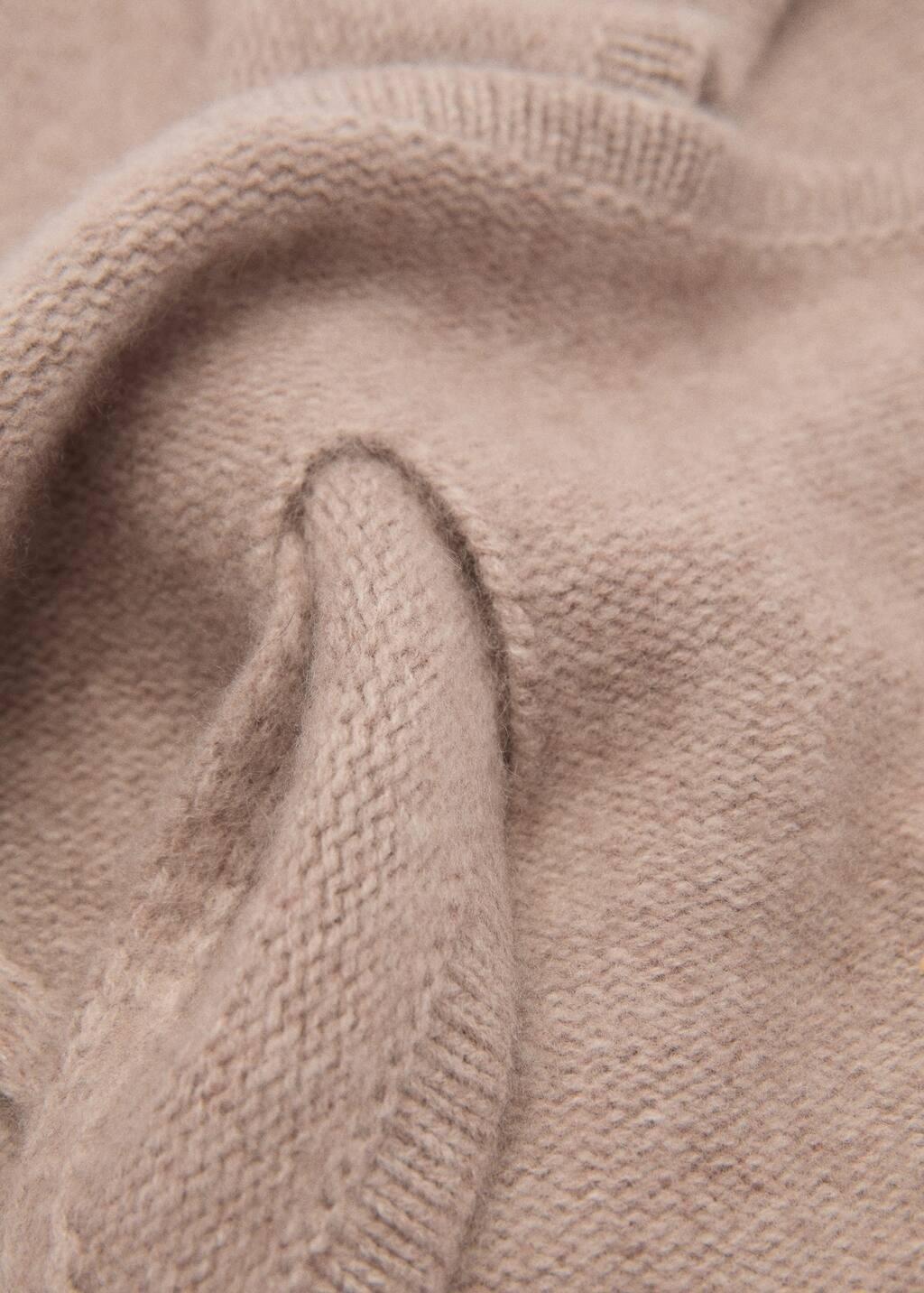 Brown Cashmere Wool-Blend Scarf, Medium Brown, large image number 1