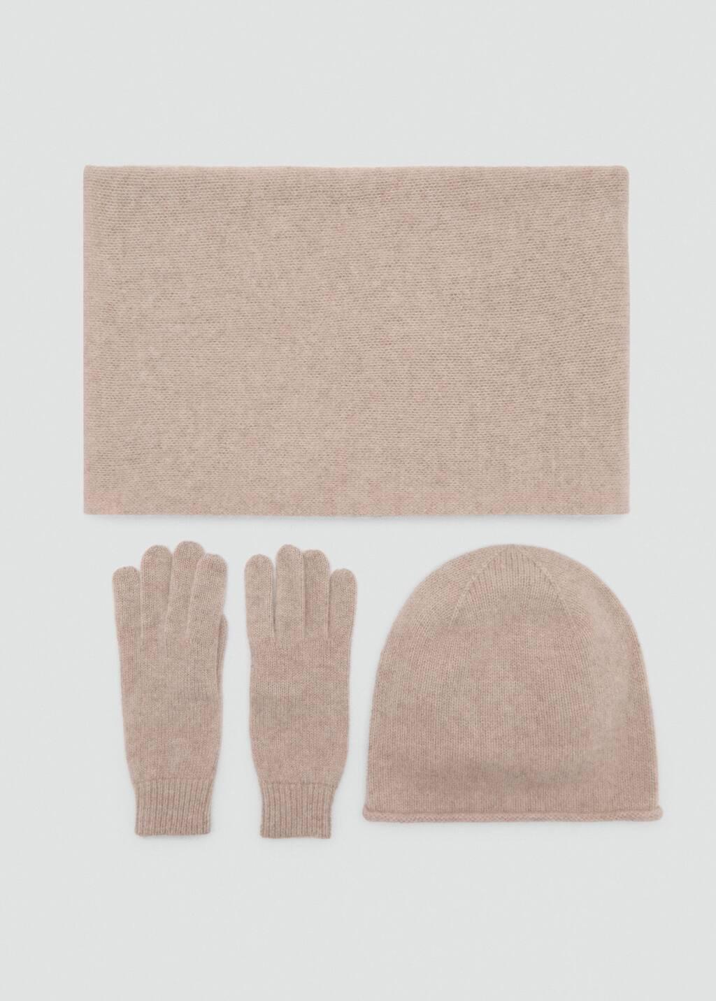 Brown 100% Cashmere Gloves, Medium Brown, large image number 1